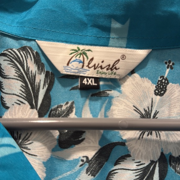 Lvish 4XL men’s tropical Hawaiian button front shirt - Picture 5 of 7